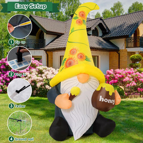 GOOSH weather-resistant gnome made of durable polyester withstands outdoor elements.