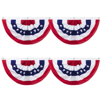 GoosWexmzl American Pleated Fan Flag 2x4ft for durable outdoor patriotic display.