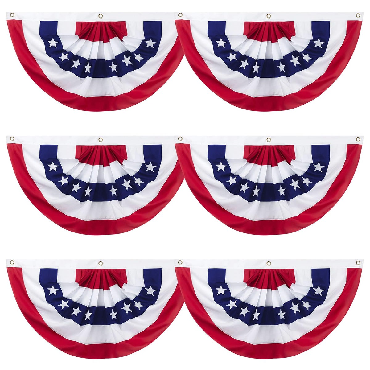 GoosWexmzl American pleated fan flag set6 packaging ready for outdoor display.