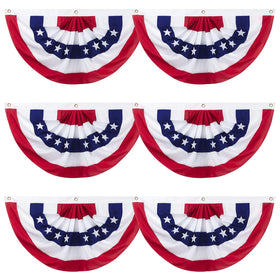 GoosWexmzl American pleated fan flag set6 packaging ready for outdoor display.