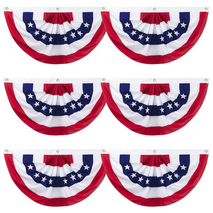 GoosWexmzl American pleated fan flag set6 packaging ready for outdoor display.