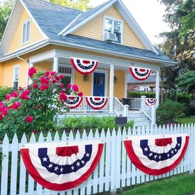 GoosWexmzl Porch décor flag enhances curb appeal during holidays.