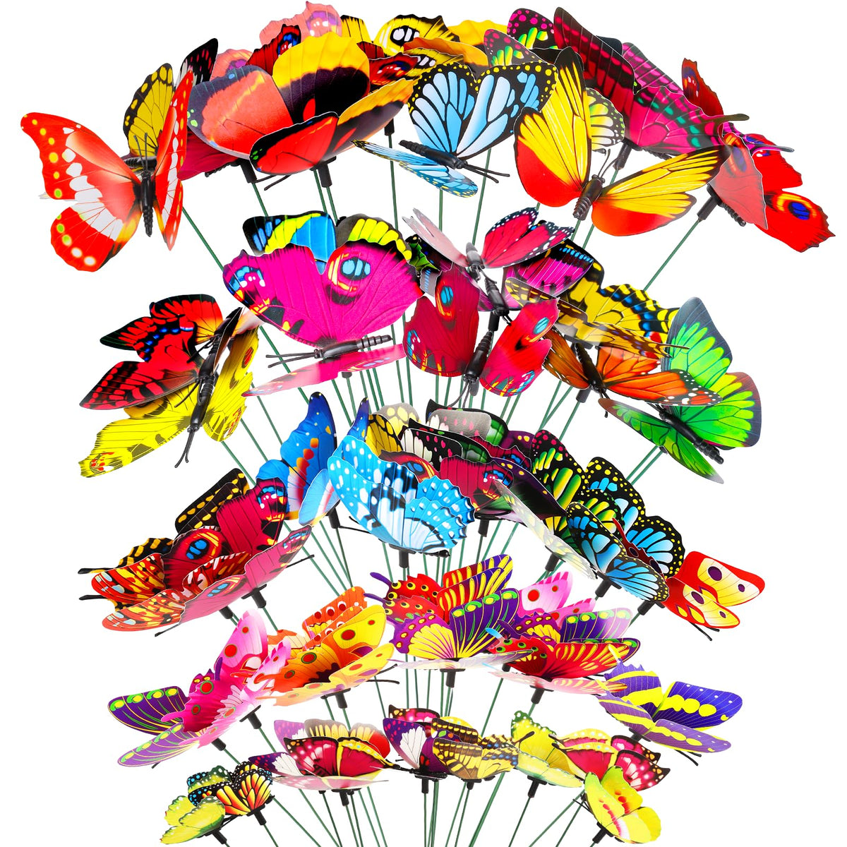 Gootaimi butterfly garden stakes set of 60 pieces for vivid outdoor decor.