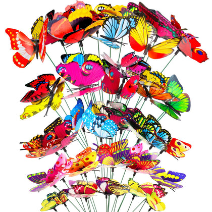 Gootaimi butterfly garden stakes set of 60 pieces for vivid outdoor decor.