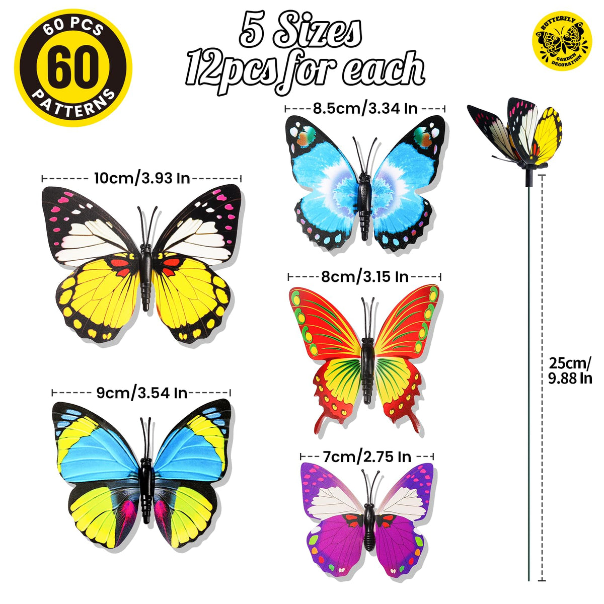 Gootaimi waterproof butterfly decorations endure rain and wind for year-round appeal.