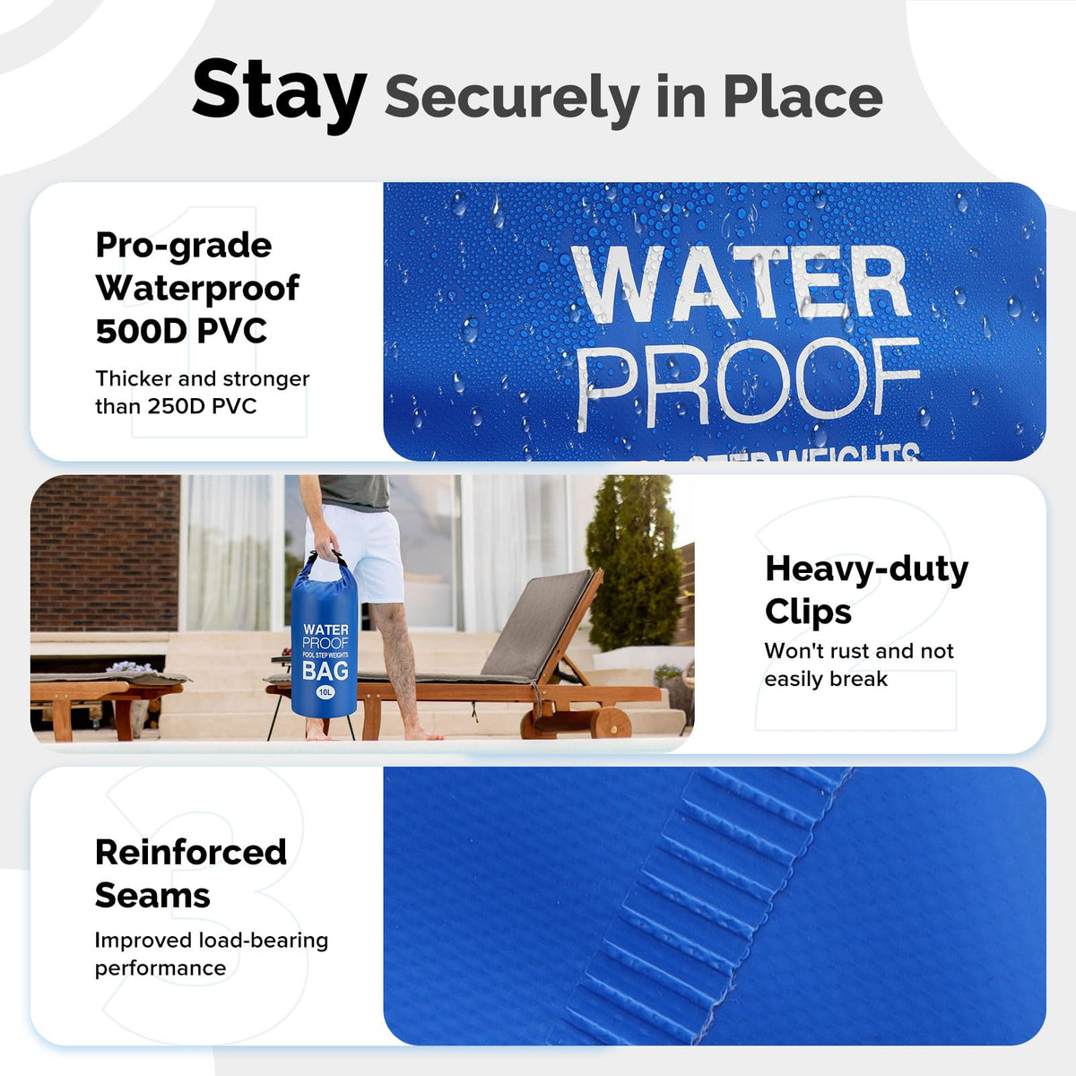 Goovilla durable 500D PVC construction resists wear and easy cleaning.