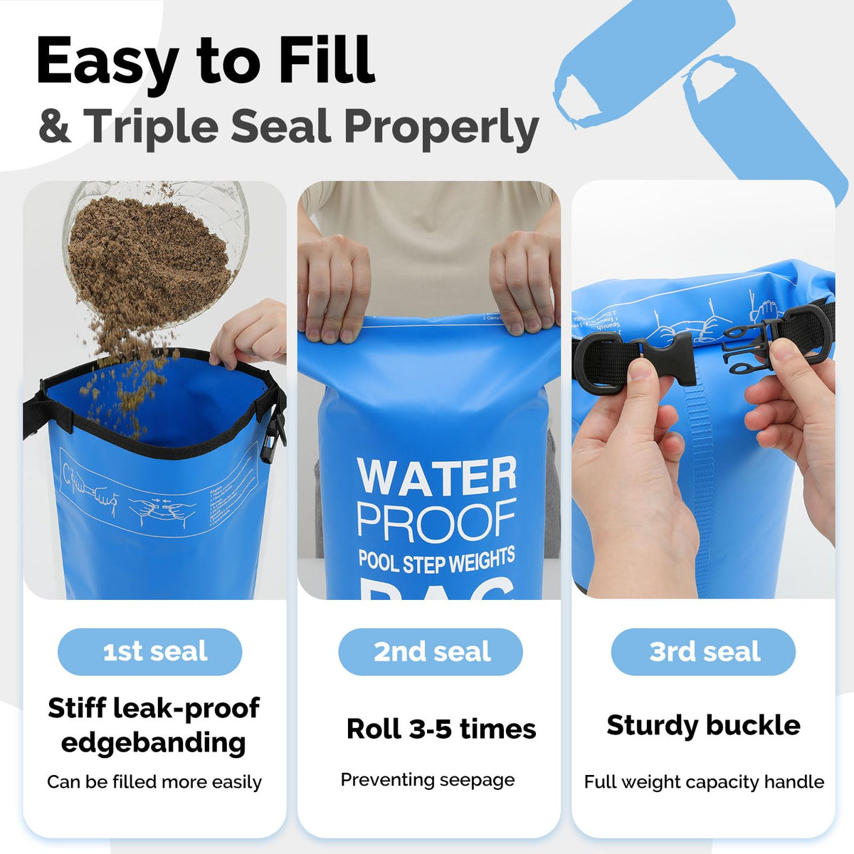 Goovilla easy-fill top-fold design speeds loading of materials.