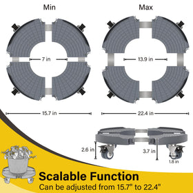 Goovilla lockable caster wheels keep heavy pots secure during relocation.