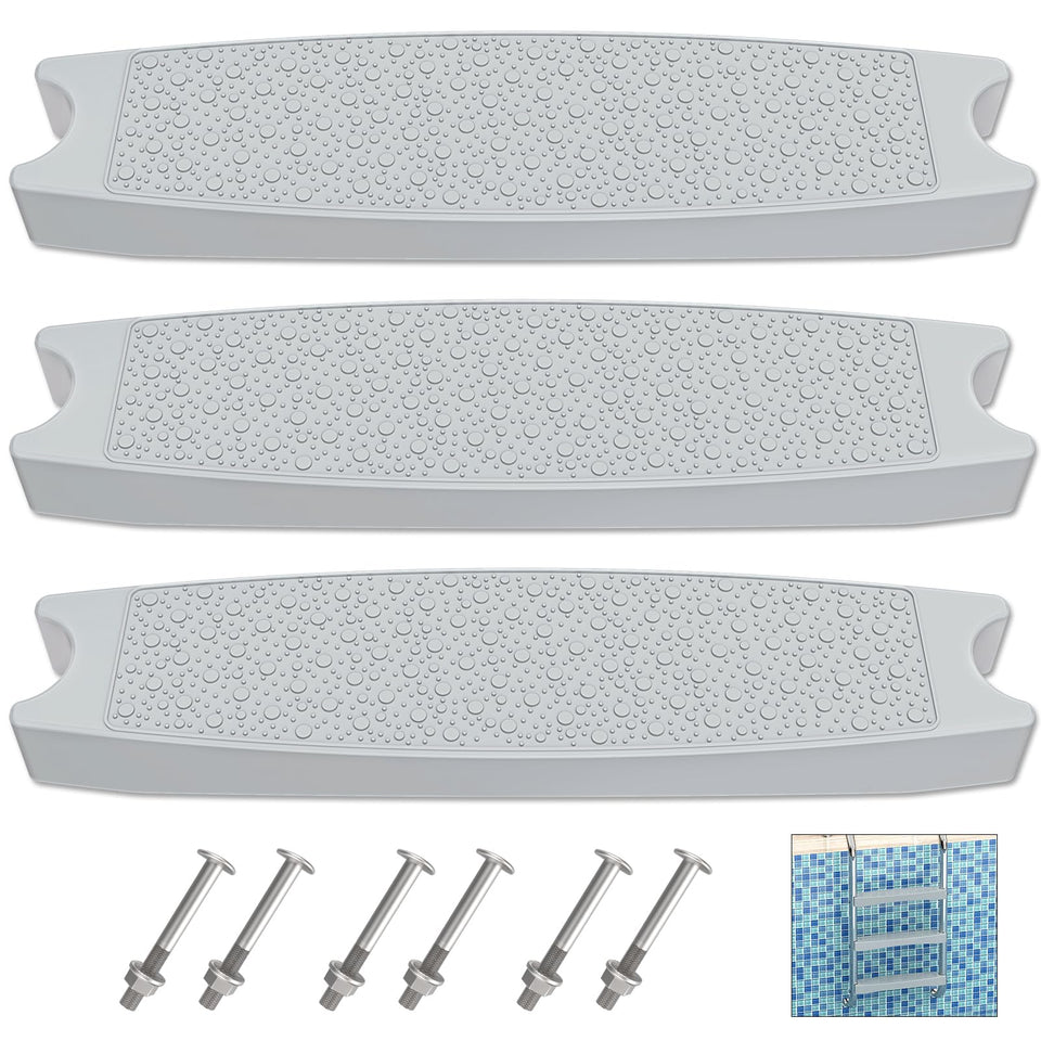Goovilla pool ladder steps replacement 18in with slip-resistant texture for safer entry.
