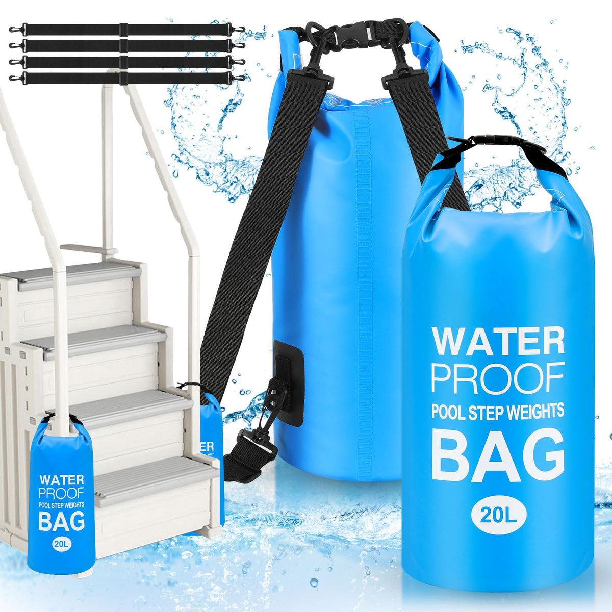 Goovilla pool ladder weights 2-pack stabilize above-ground steps securely.
