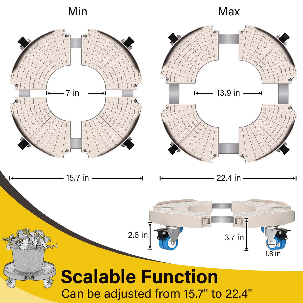 Goovilla weatherproof plant roller suitable for indoor and outdoor use