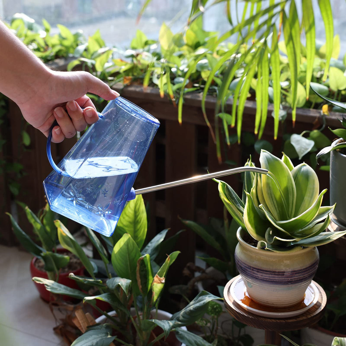 Goowin stainless-steel long spout reaches plant roots