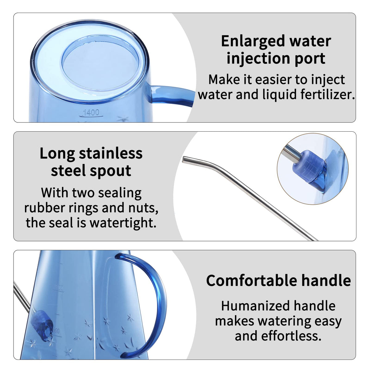 Goowin transparent body shows water level for easy planning