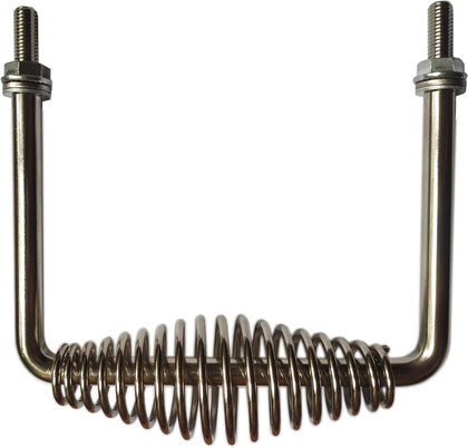 GOOYOOU 6in stainless spring handle on a BBQ pit door for easy grip.