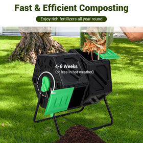 Goplus 360-degree rotation speeds mixing for faster, even decomposition.