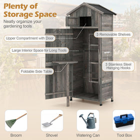 Goplus shed foldable work table in use adds on-demand workspace