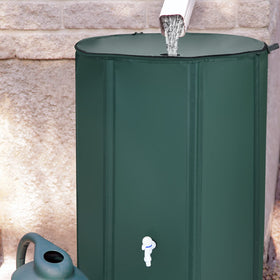 Goplus outdoor rainwater storage supports garden irrigation.