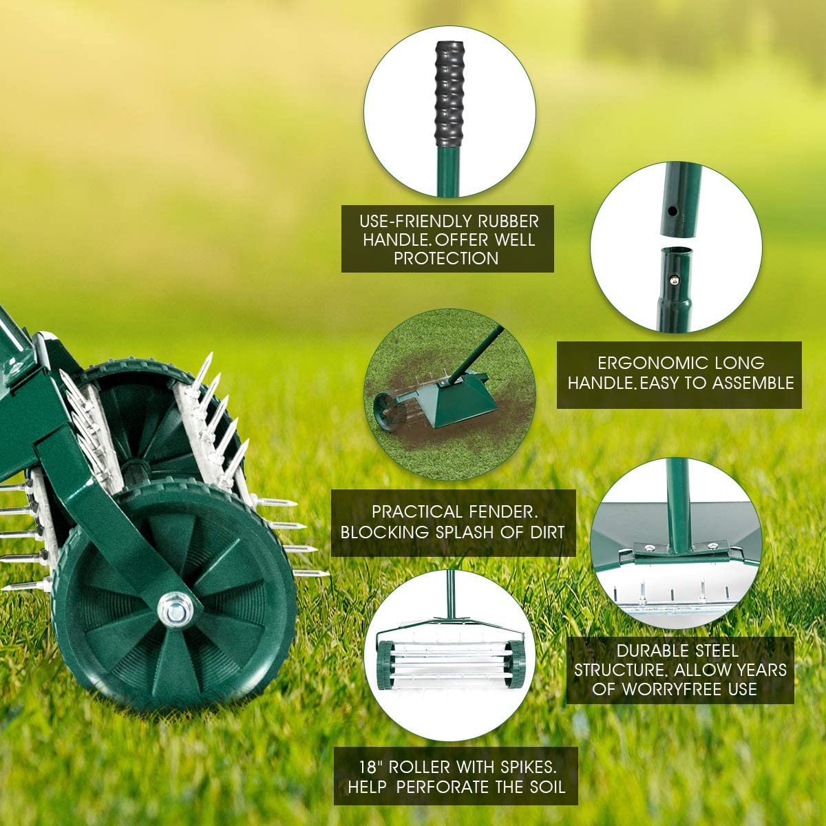 Goplus PP rolling parts reduce weight for easier maneuvering.