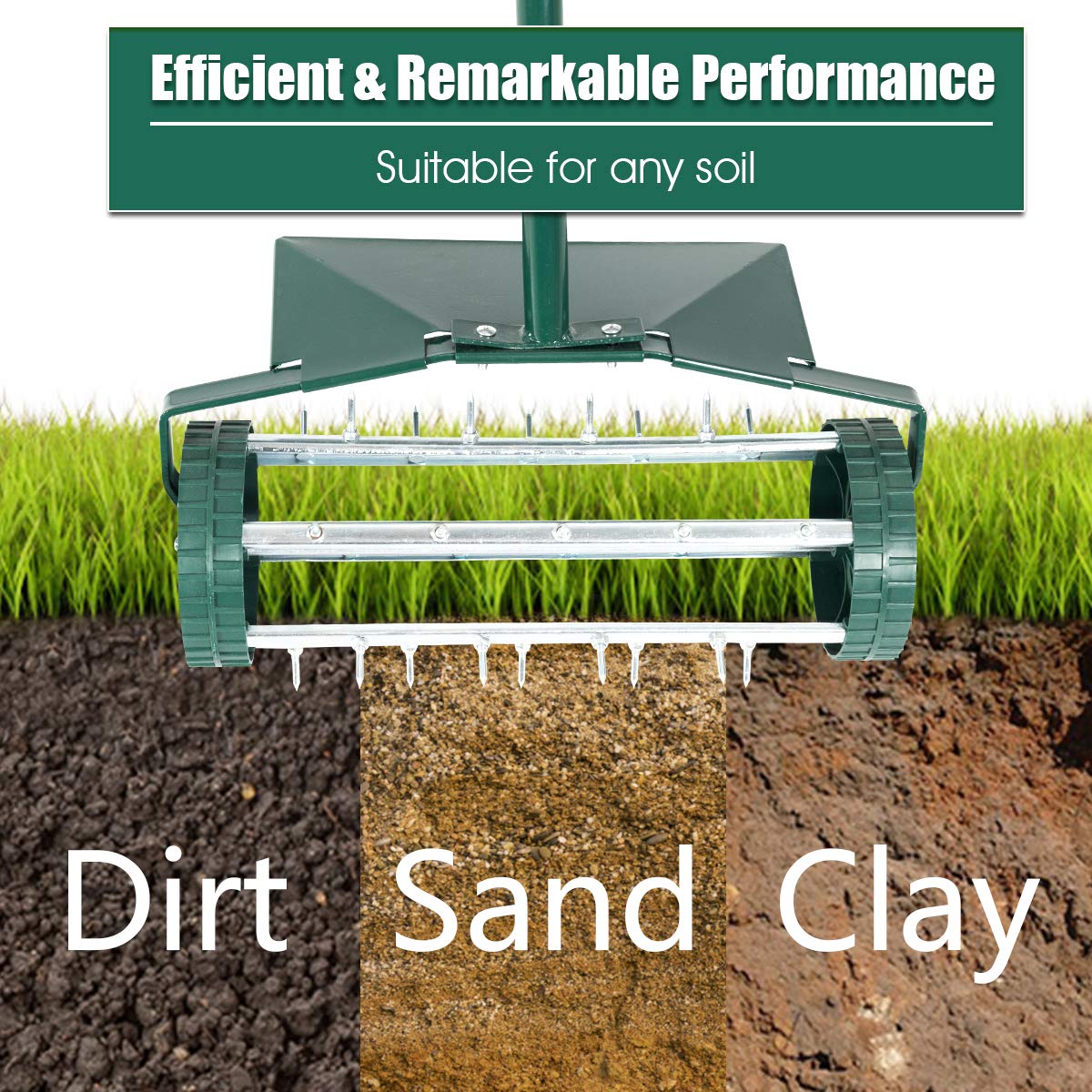 Goplus protective shield prevents mud splashes during aeration sessions.