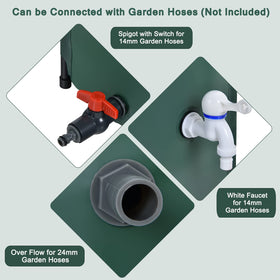 Goplus rain barrel features a spigot and overflow kit for easy use.