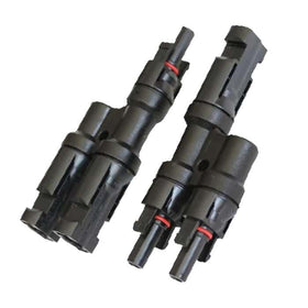 Go Power Overlander-E 200W connectors close-up showing MC4 parallel connectors for easy integration.