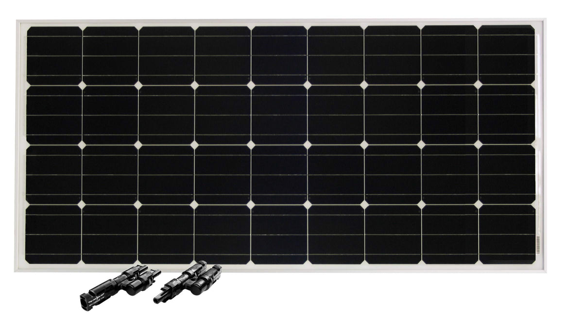 Go Power Overlander-E 200W installation diagram illustrating simple wiring with MC4 connectors.