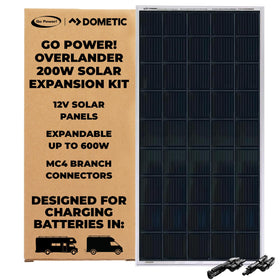 Go Power Overlander-E 200W panel side view for RV expansion and off-grid charging.