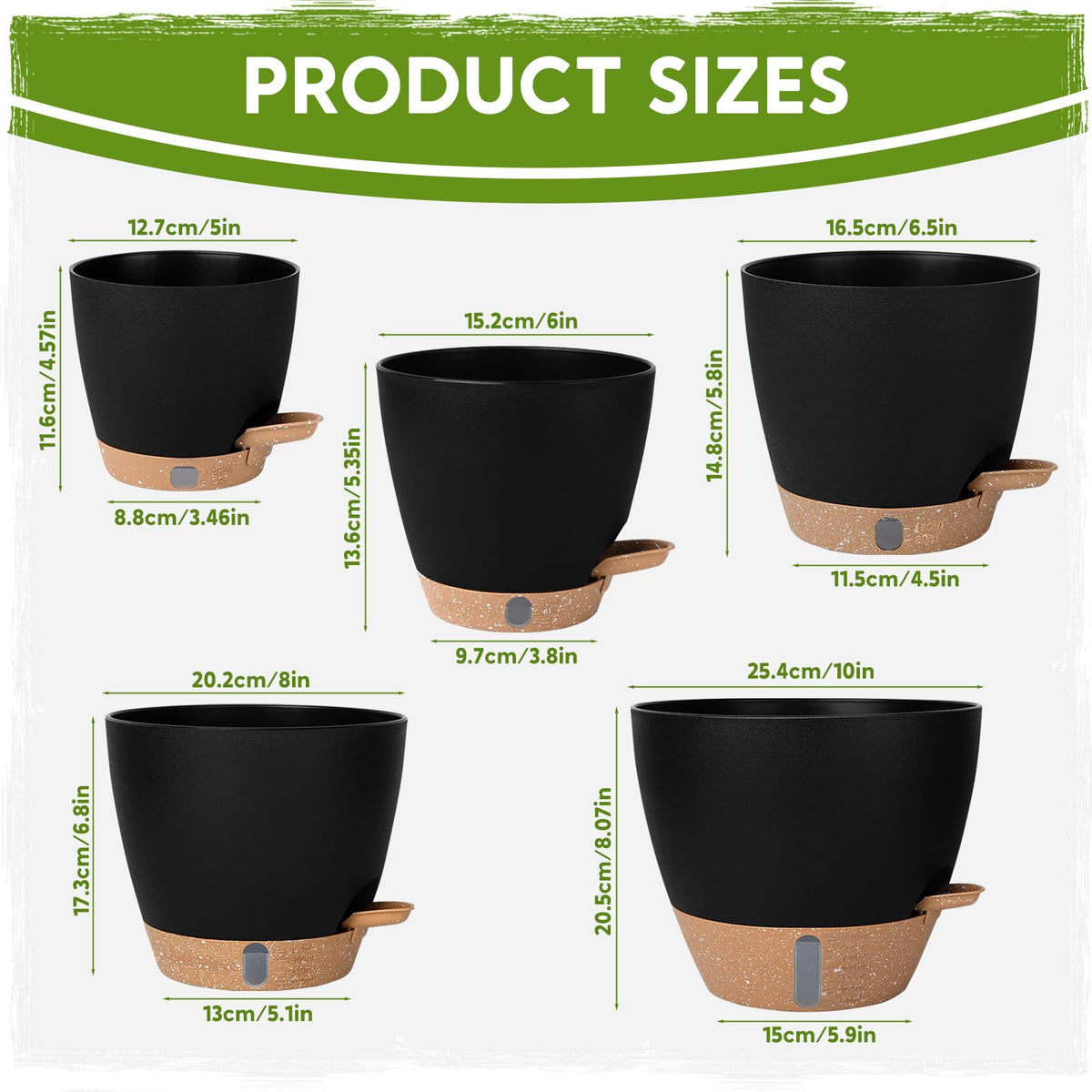 Goproauto five-inch pot ideal for compact succulents and herbs