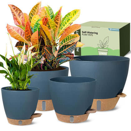 Goproauto self-watering pot 12-inch supports large plants and steady hydration