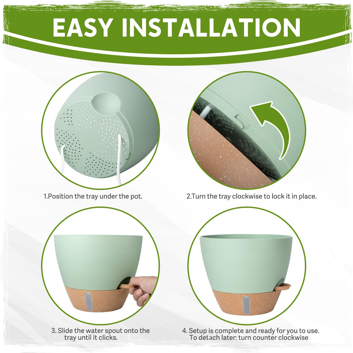 Goproauto six-inch self-watering pot great for ferns and pothos.