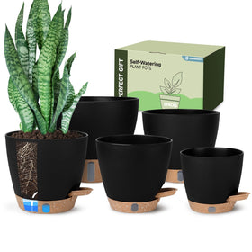 Goproauto self-watering pot with visible water window for easy monitoring