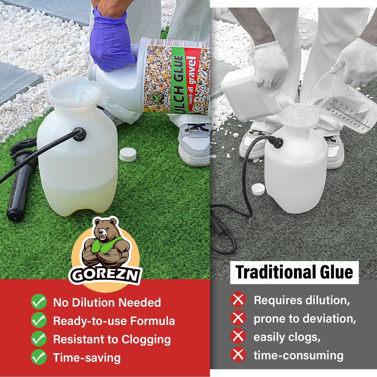 GoRezn pebble glue landscape bond secures stones for tidy paths