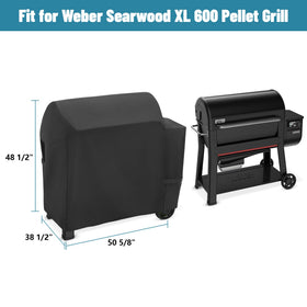 GORGERILA Weber Searwood XL 600 cover back view shielded from weather