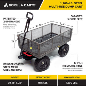 Gorilla Carts heavy‑duty steel frame built to resist rust