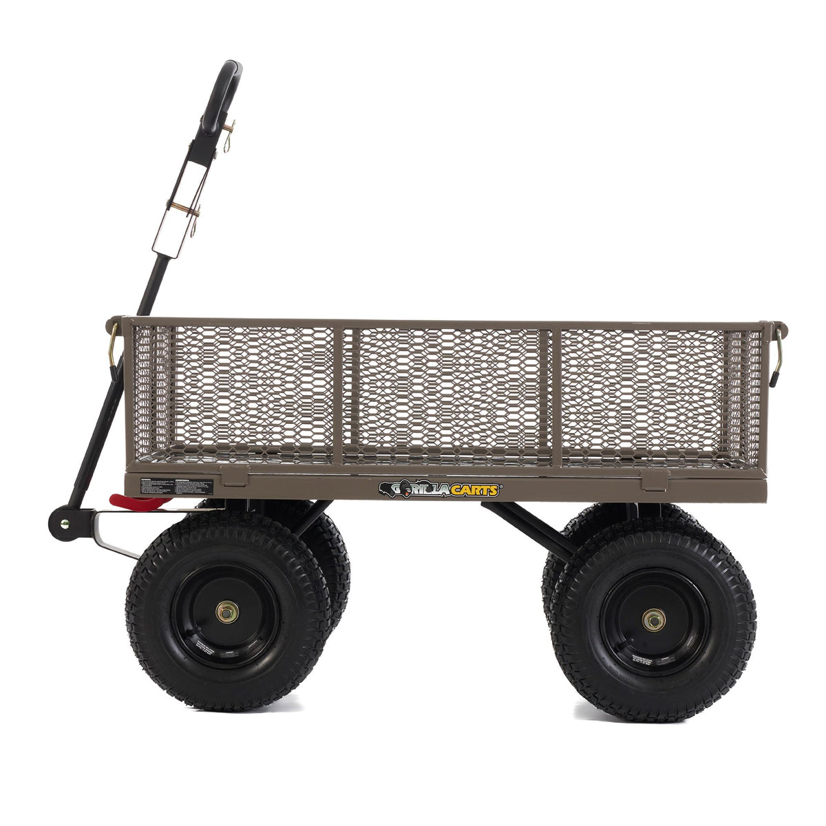Gorilla Carts removable side panels transforming bed to flatbed