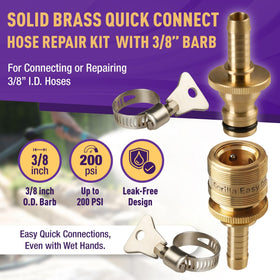 Close-up of the 3/8 in barb on Gorilla Easy Connect for secure inline connection