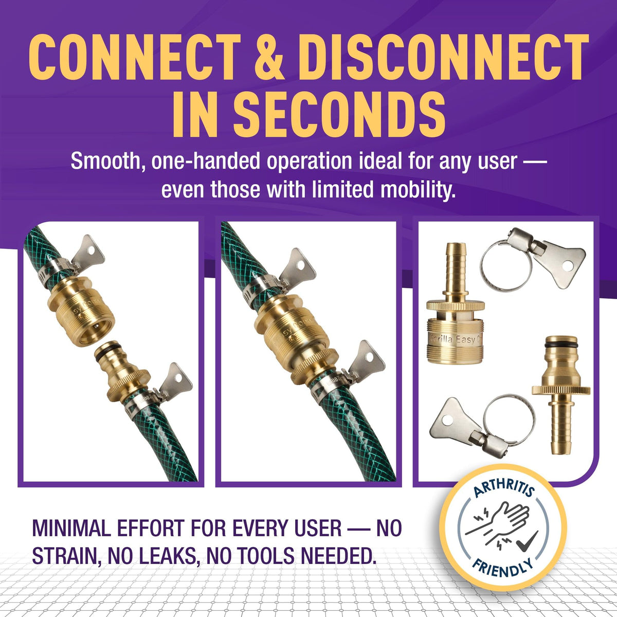 Extending hose length using a male-female Gorilla Easy Connect extension