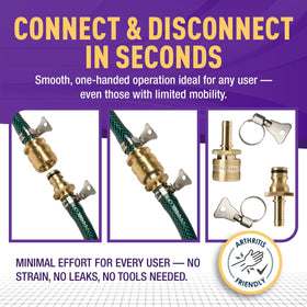 Extending hose length using a male-female Gorilla Easy Connect extension