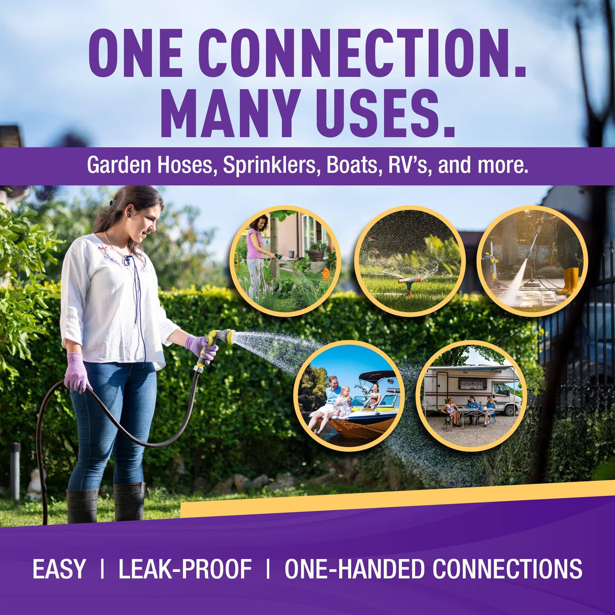 GORILLA EASY CONNECT rotating repair site reduces hose kinks.