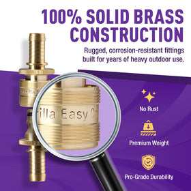 GORILLA EASY CONNECT tool-free hose clamps for simple tightening.