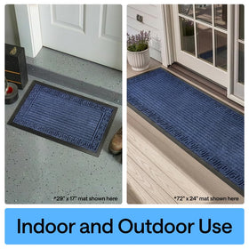 GORILLA GRIP 47x35 inch doormat suitable for patios and foyers.