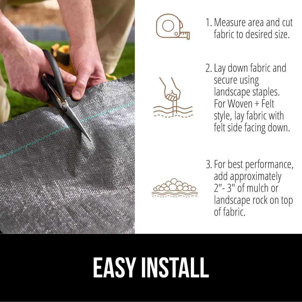 Gorilla Grip under-mulch barrier reduces maintenance while supporting healthy plant growth.