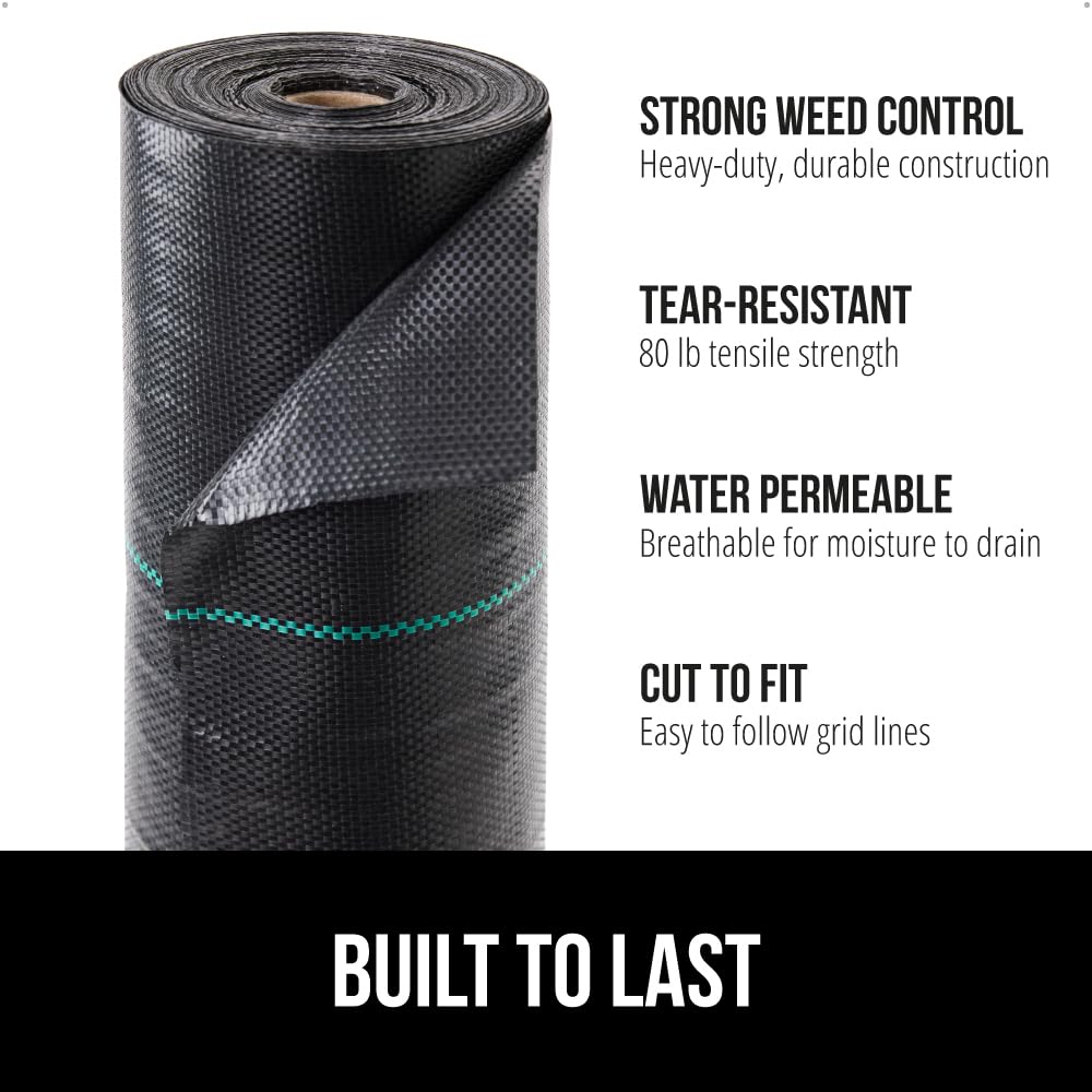 Gorilla Grip heavy-duty woven fabric in garden paths reduces weed growth and withstands foot traffic.