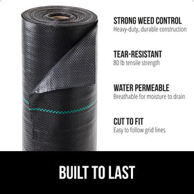 Gorilla Grip heavy-duty woven fabric in garden paths reduces weed growth and withstands foot traffic.