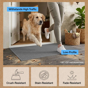 GORILLA GRIP High-traffic durable mat stands up to daily use outdoors.