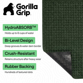 Gorilla Grip HydroAbsorb mat close-up shows high absorbency
