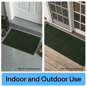 GORILLA GRIP front mat in green adds curb appeal while protecting floors.