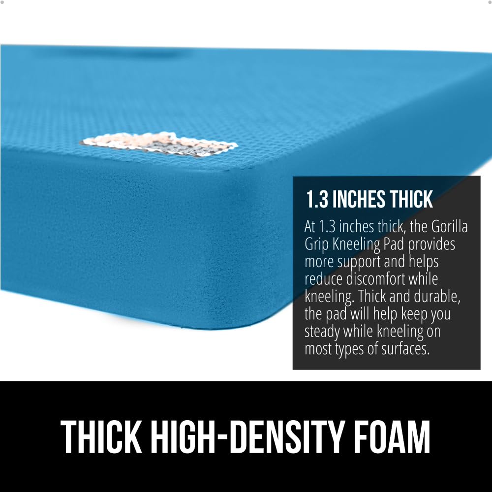Gorilla Grip kneeling pad closeup shows textured foam for slip resistance