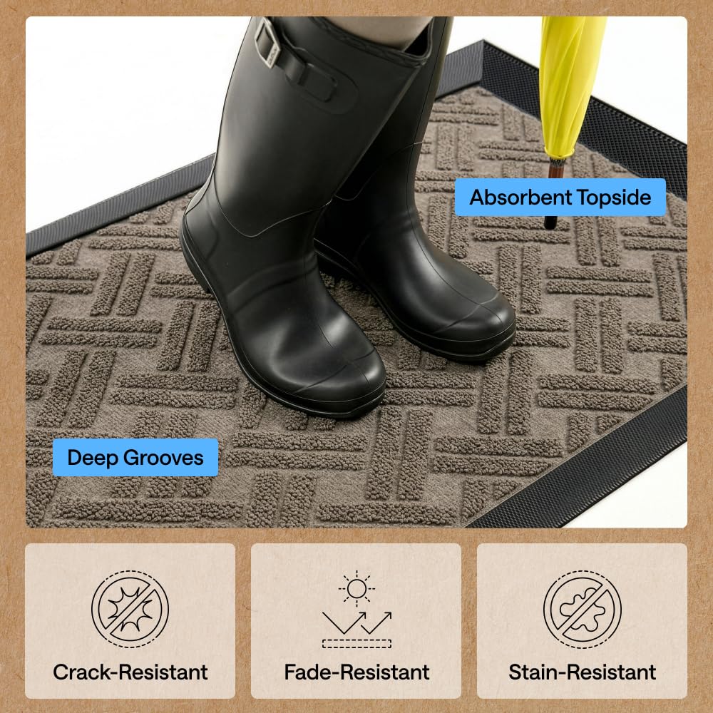 Gorilla Grip low-profile mat design slides under doors easily