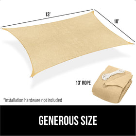 GORILLA GRIP shade sail used on patio or garden for versatile outdoor shading